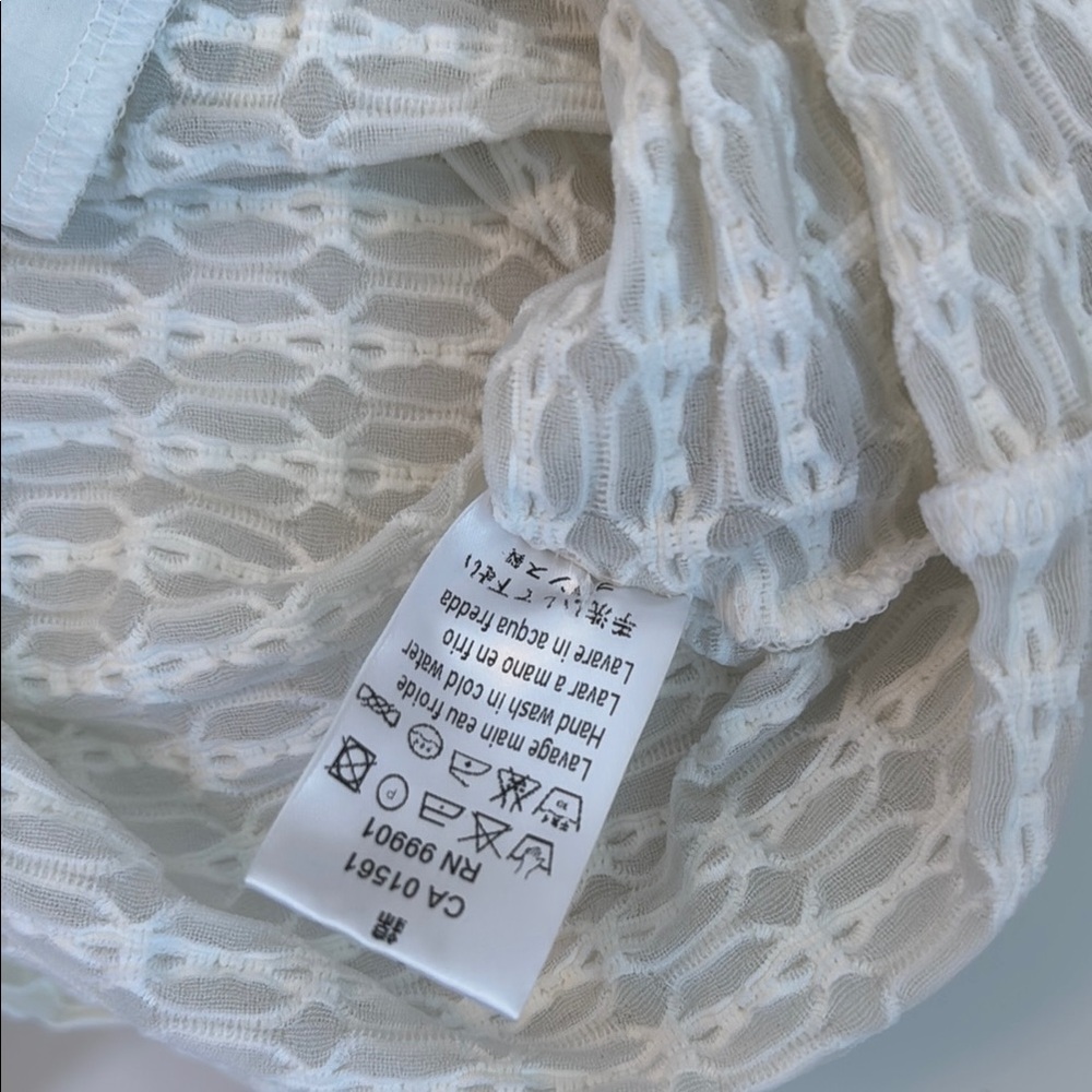 RAYURE White Ruffled Button-Up Cardigan - Picture 7 of 8